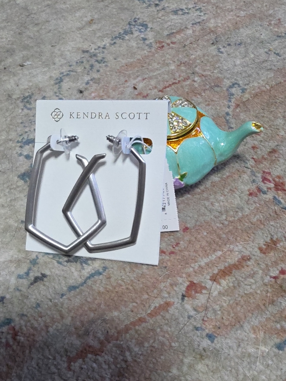 Kendra Scott Silver Angular Hoop Earrings
